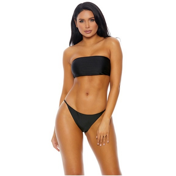 Other - Black Bandeau Bikini with String Bikini #1565